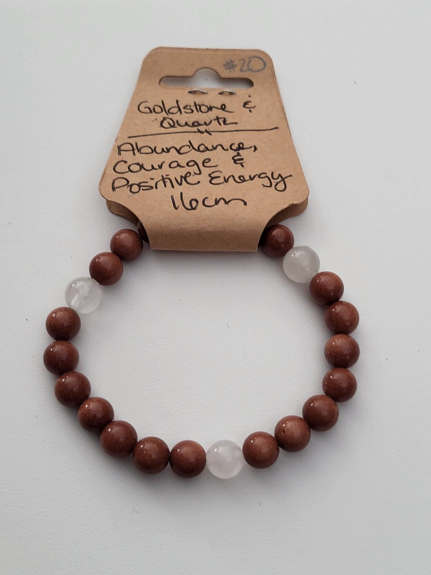Goldstone and Quartz bracelet