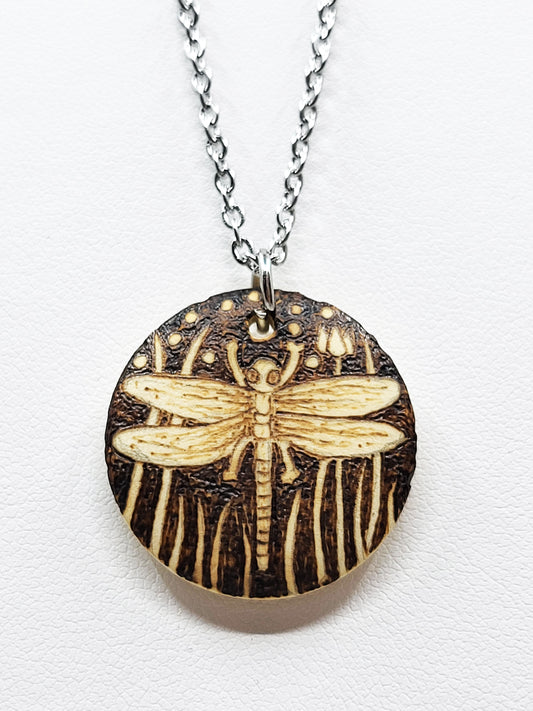 Nature Wood Pendant Dragonfly