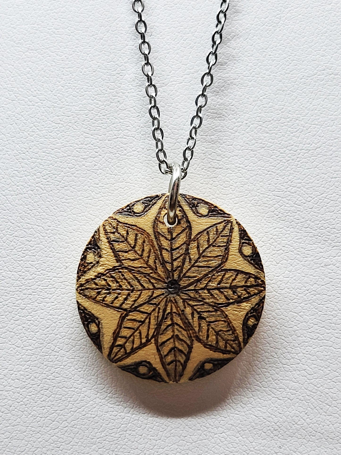 Nature Wood Pendant Sacred Flower