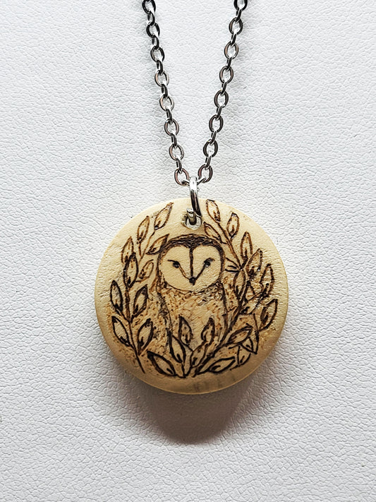 Nature Wood Pendant Wisdom from the Owl