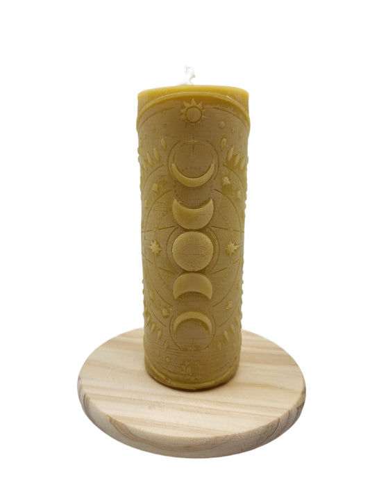 Moon Phases Pillar - Beeswax Candle