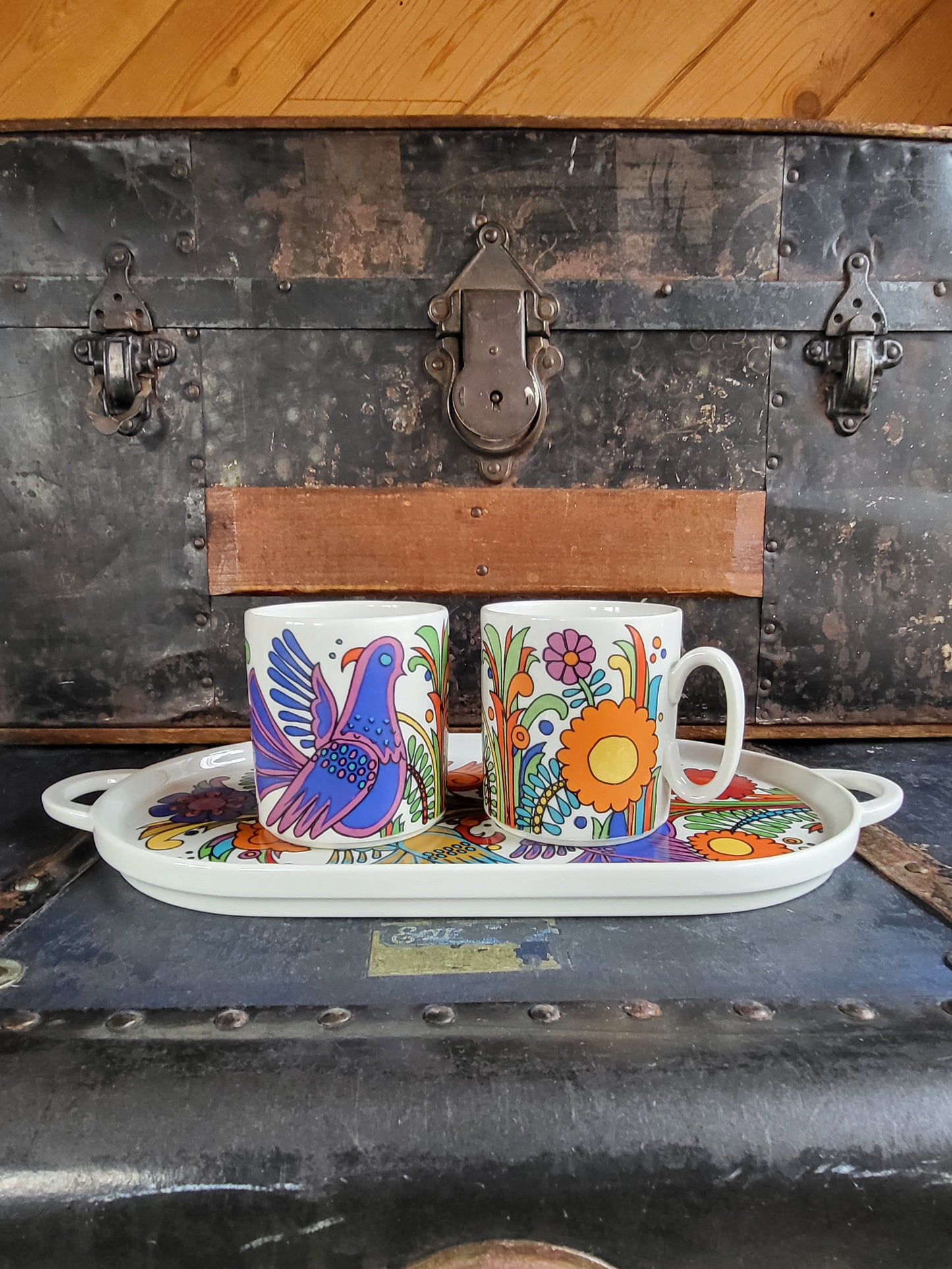 Vintage Villeroy Boch Acapulco Mug and Tray Set