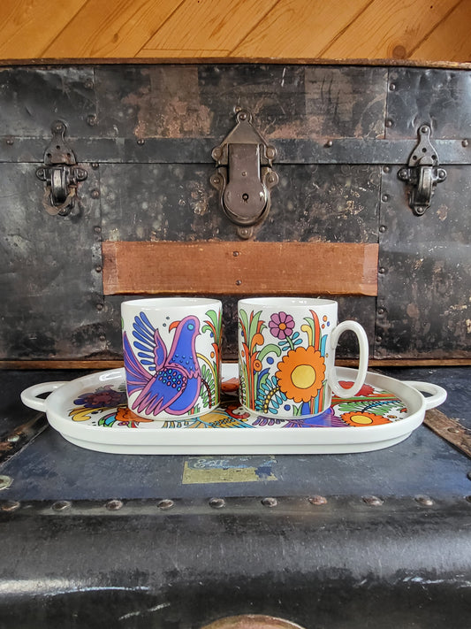 Vintage Villeroy Boch Acapulco Mug and Tray Set