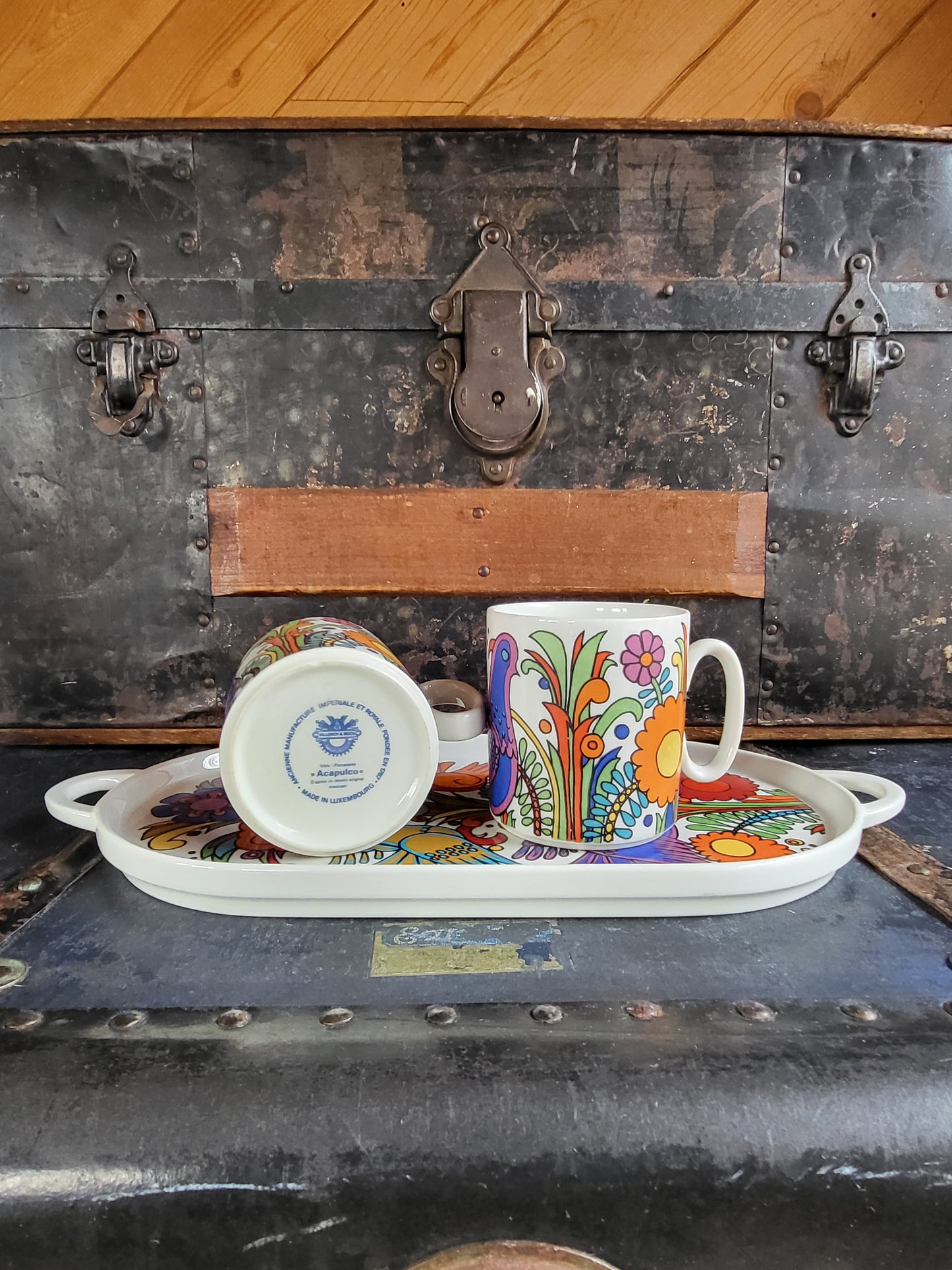 Vintage Villeroy Boch Acapulco Mug and Tray Set